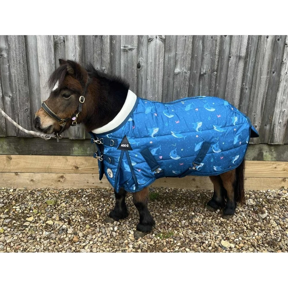 Ruggles Shetland - Miniatur - Esel - Abschnitt A 400g Stalldecke - Haifischmuster