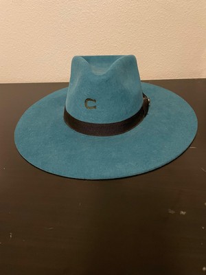 Charlie Horse Teal Wide-Brim Fedora with Black Band Charlie One Horse “Highway Teal” – Jobes Hats, LLC main image 4