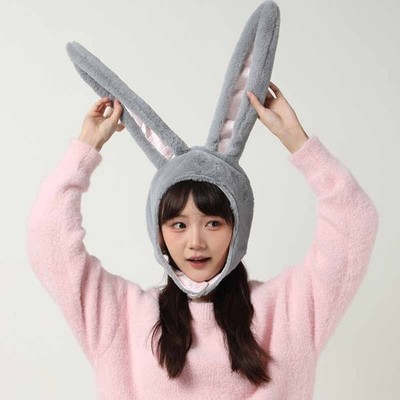 Cute Girls Hat Plush Rabbit Bunny Ears Hat Earflap Cap Head Warmer Photo Supplie