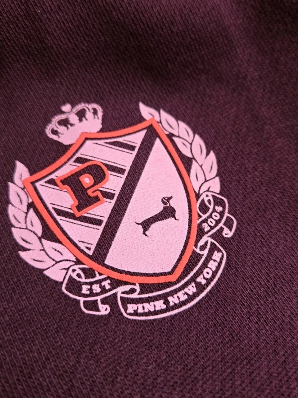 UNDERCOVER Felpa con cappuccio e zip Victorias Secret ROSA campus cane L Wild Rose nuova con etichette