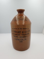 Vintage Pearsons Stoneware Flagon J H Wright  & Co Ltd Lincoln 1930