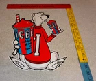 VINTAGE ICEE FROZEN COCA COLA SLUSHY POLAR BEAR 12" SODA ICE GAS OIL KMART SIGN!