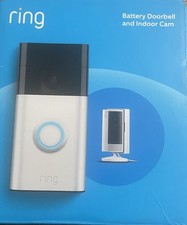 Ring Battery Doorbell  Indoor Cam Satin Nickel, Wireless, Motion Alerts