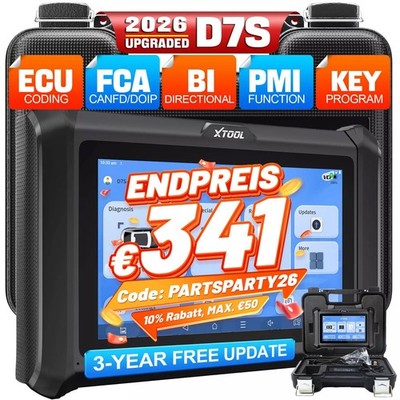 XTOOL D7S V2.0 Profi KFZ OBD2 Diagnosegerät Scanner ALLE System ECU Codierung DE