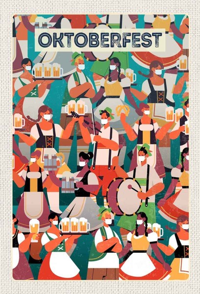 Holzschild 30X20 Cm MüNchen Oktoberfest Bier Trommel Deko Geschenk Holz Schild-image