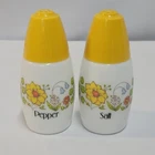 Vintage Gemco Westinghouse Milk Glass Corelle Meadow Salt & Pepper Shakers