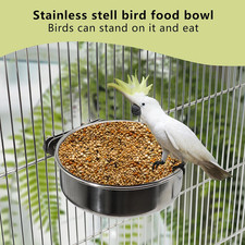 2 Pcs Small Bird Feeding Dish Cups,Parrot Food Bowl Cage with Clamp Holder St...