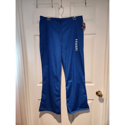 NEW sz L Cherokee Workwear Unisex Blue Scrub Pants Pockets Women's Men's