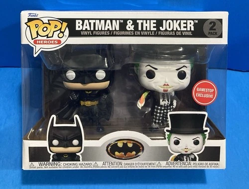 Funko Pop Heroes Batman & The Joker 2 Pack GameStop Exclusive Vinyl Figures