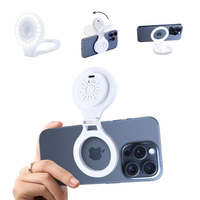 Selfie Ring LED Light for iPhone Picture,Magnetic Phone Camera White 