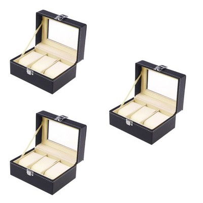  3 Pieces Uhrenkasten Herren Uhrenbox Uhrenorganisator Uhrenaufbewahrung