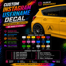 Personalized Instagram Sticker Vinyl Decal X2 Car Window Ig Username Drift Jdm
