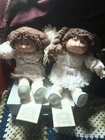 1985 Original Cabbage Patch Kids Twins Girl Dolls Brown Hair, Brown Eyes
