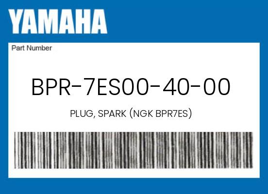 Yamaha Genuine Plug, Spark Ngk Bpr7Es - Bpr-7Es00-40-00