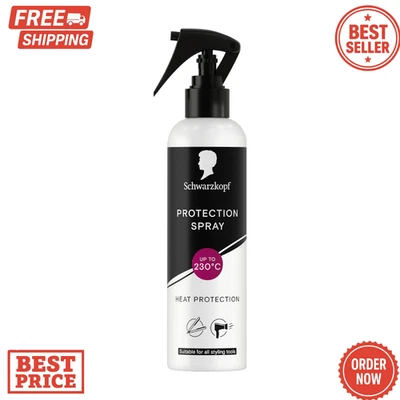Schwarzkopf Heat Protection Spray 250Ml, Suitable for All Hair Styling Tools UK