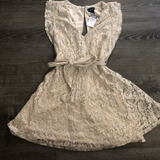 NWT Rue21 tan ivory lace Party dress sz S