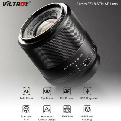 Viltrox 24mm F1.8 Auto Focus Full Frame Wide Angle Lens for Sony E FE A9 A7R2 IV