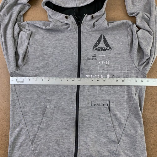 Reebok Men's Size Large Heather Gray Speed Wick Lightweight Full Zip Hoodie - 第 6/9 張圖片