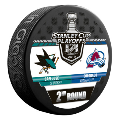 2019 COLORADO AVALANCHE VS SAN JOSE SHARKS STANLEY CUP PLAYOFFS DUELING PUCK 