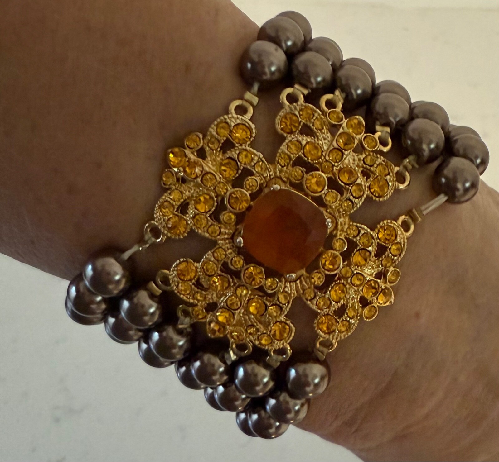 Iman Beaded Statement Stretch Bracelet - image 3