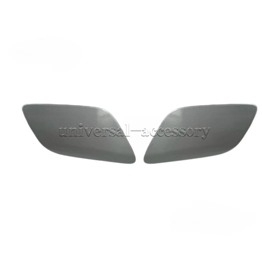 Pair Of Front Headlight Washer Cover Caps For Audi Q7 2013-2015 – ABS Black