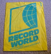 RARE vintage 1980s RECORD STORE bag RETRO retail advertisement MUSIC mall OLD