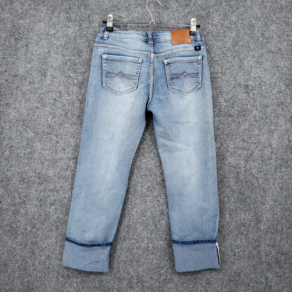 Lucky Brand Jeans Girls 10 Dylan Boyfriend Light Wash Zip Fly Blue Elastic Waist - Image 2 of 4