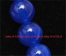 10mm Natural Blue Jade Round Gemstone Loose Beads Strand 15"