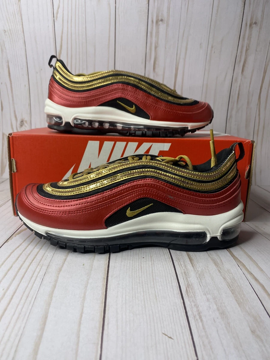 Nike Air Max 97 Red Gold Christmas Sneakers CT1148 600 Womens Sz