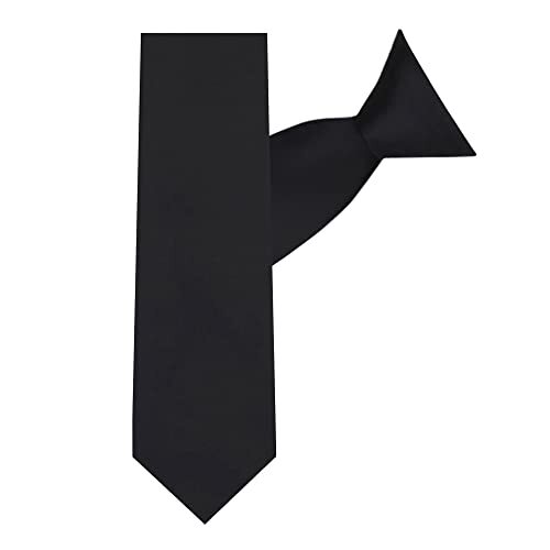 14 inch Boys Ties - Clip On Neckties for Kids Formal Wedding Graduation Black - Foto 1 di 7