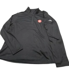 The North Face Tech Fleece Womens XL Black Hiking Pullover 1/4 Zip Employee Logo