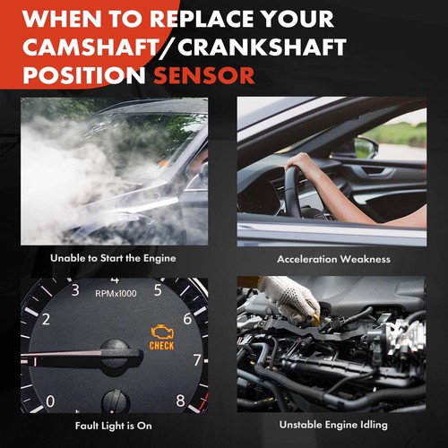 2x Camshaft & 1x Crankshaft Position Sensor for Ford F250 Super Duty 2010 SOHC - Picture 6 of 8