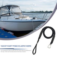 2Pcs 4-5FT BLACK Dock Lines Bungee Mooring Ropes for Boat Jet Ski Kayak Pontoon