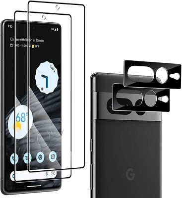 2X 3D Schutzglas ( Display + Kamera ) für Google Pixel 7 Pro Hartglas Full 9H