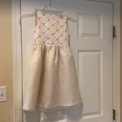 Robe Velours Rose Charter Club Fille - Manches Longues, Col Et Poignets Fourrure - Taille 6