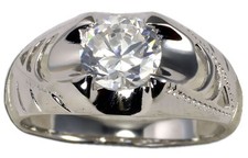 Sterling Silver 925 White Brilliant CZ Solitaire Ring