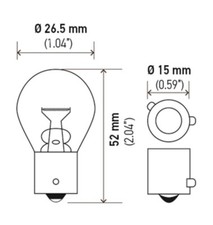 Hella Bulb 9507 24v 21w Bau15s S8 Amber 9507