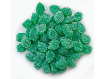 Jovy 5 lb SPEARMINT LEAVES Jelly Chewy Sugar Sanded Gummy Gummi Mint Candy BULK