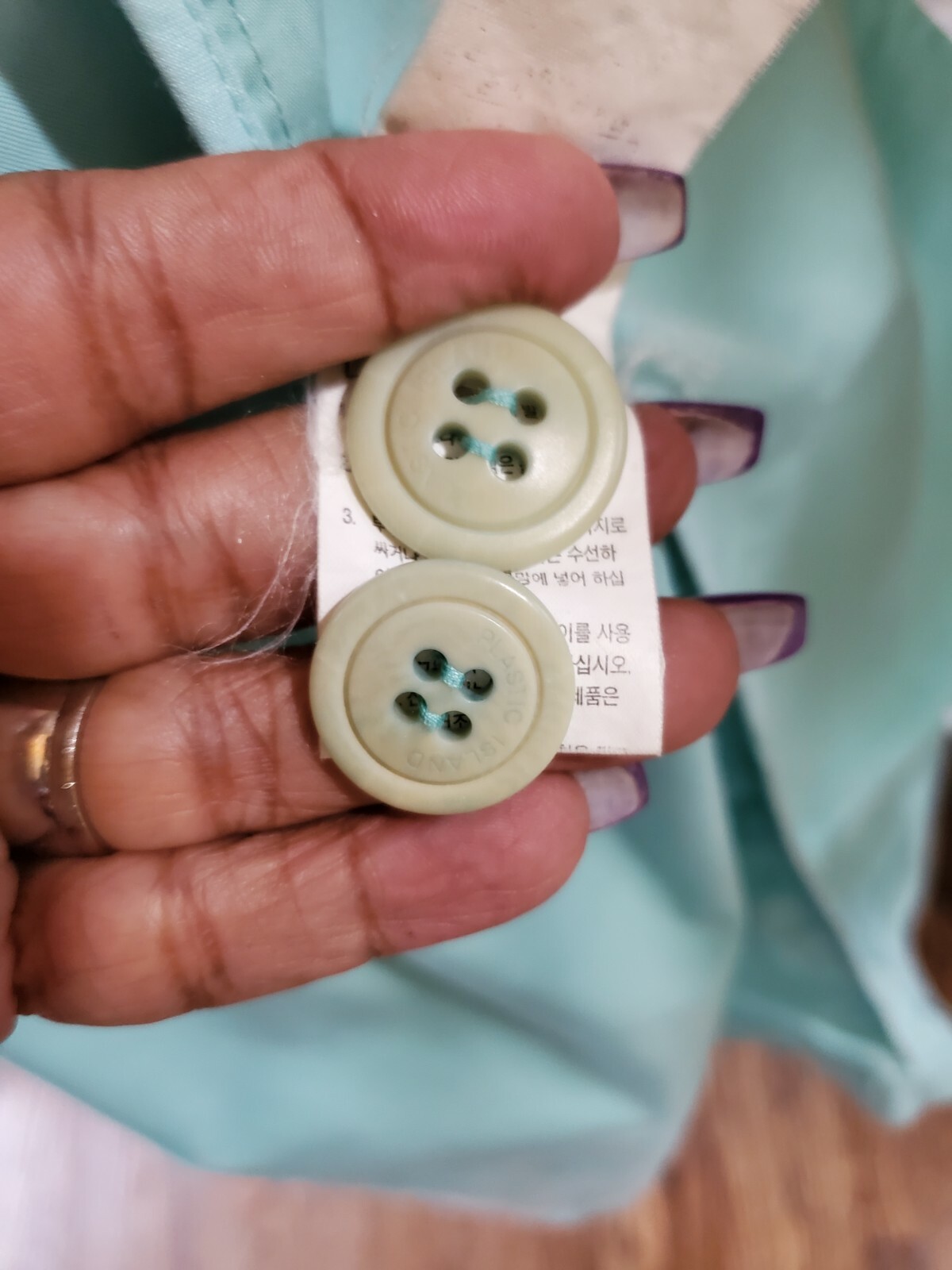 Plastic Island Women Green Trench Coat Medium Gem