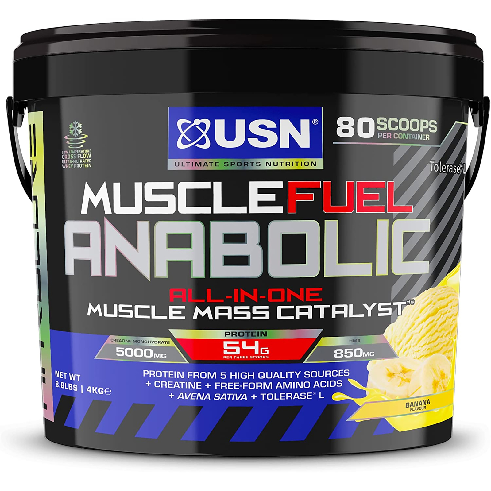 USN MUSCLE FUEL ANABOLIC 2KG 4KG ALL IN ONE PROTEIN POWDER & LEAN