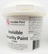 Invisible Paint Blue 1L Litre UV Blacklight Reactive Secret Message AUS Made