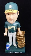 Eric Chavez Oakland Athletics Signed 2007 SGA Bobblehead JSA Authenticated