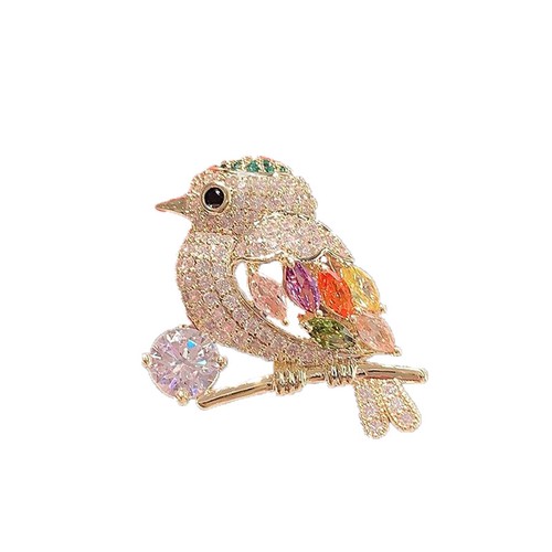 Crystal Coloured Bird Brooch Pin Women Wedding Party Jewellery Collection Gift - Photo 8/21