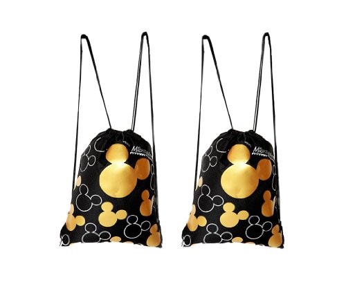 Mickey Mouse drawstring backpack Gold 2 pack