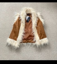 New Boohoo Penny Lane Women Gilet Faux Fur Synthetic Vegan Open Vest Size 14
