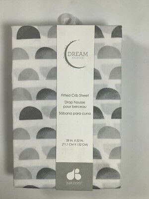 Just Born Dream Collection Gray Fitted Crib Sheet 28'' x 52'' NEW!