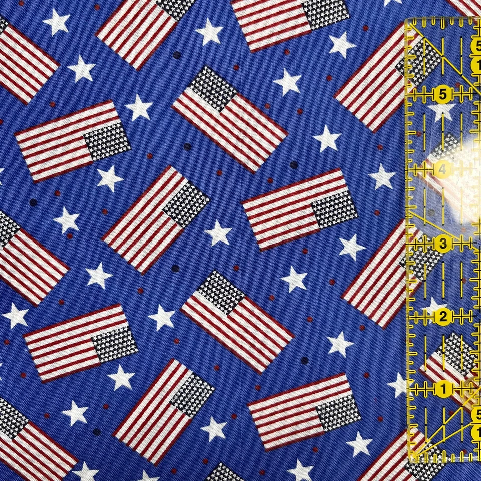 American Flag Fabric 4th of July Independence Day Patriotic 1/2 YARD 100% Cotton - Image 3 of 4