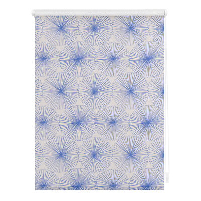Rollo Klemmfix, ohne Bohren, Verdunkelung, Flower wheel - Blau