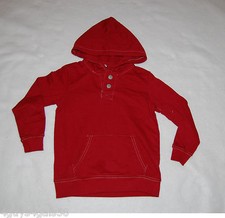 Boys Hooded Sweatshirt DEEP CHIMNEY RED S 6-7 Pouch Pocket WARM Buttons