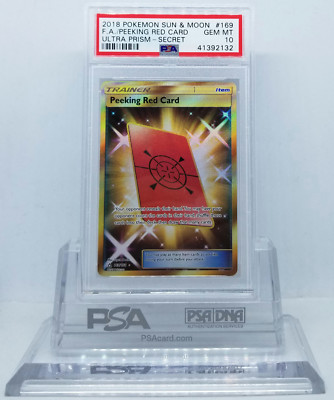 POKEMON ULTRA PRISM PEEKING RED CARD #169 SECRET RARE PSA 10 GEM MINT  #41392132 | eBay